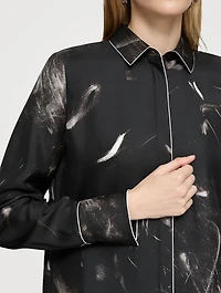 Scottie Silk Shirt Charcoal Print
