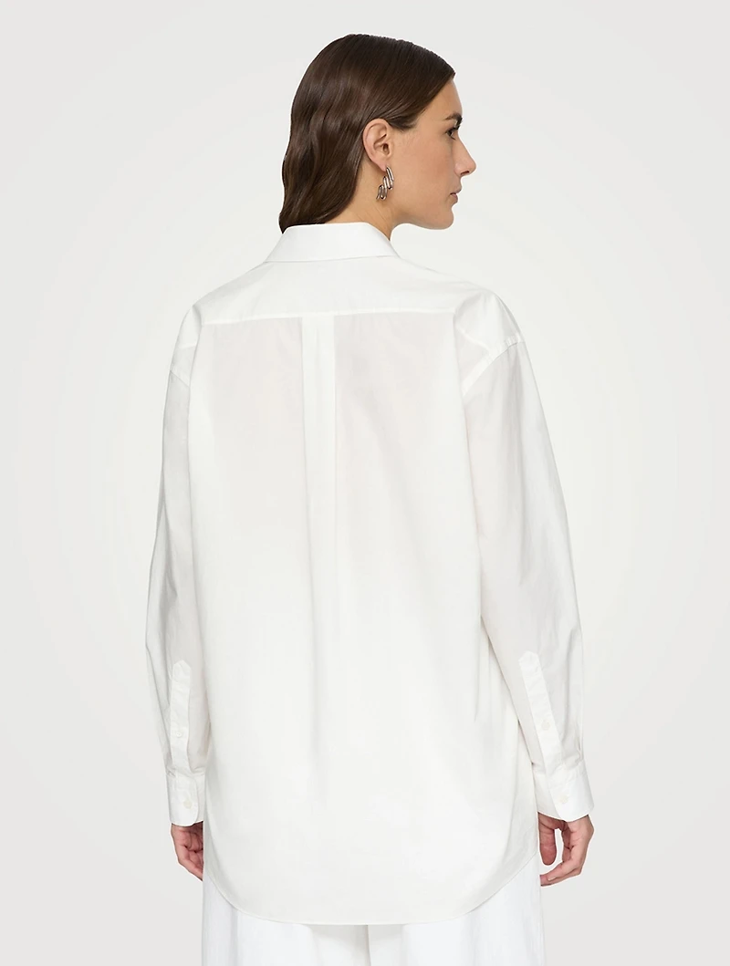 Oversized Poplin Shirt Charcoal Print