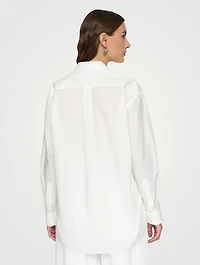 Oversized Poplin Shirt Charcoal Print