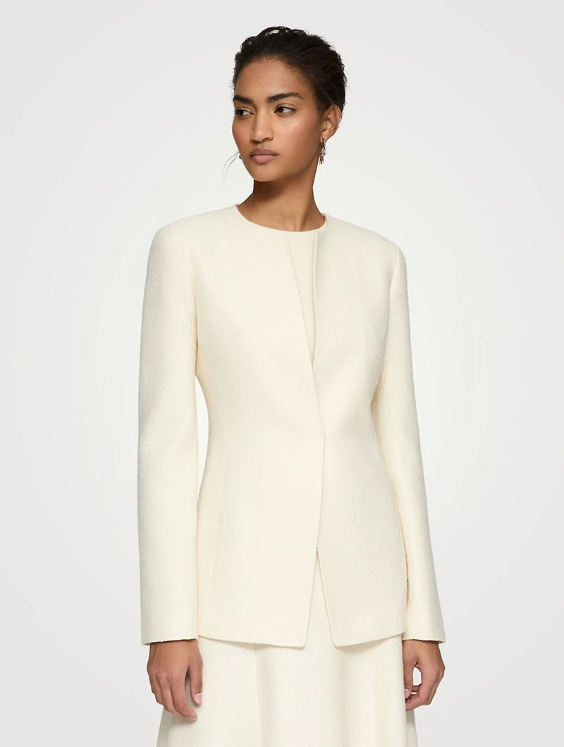 Bouclé Weave Cutaway Jacket