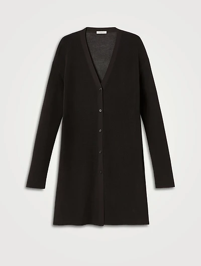 Mercerized Cotton Ribbed Cardigan