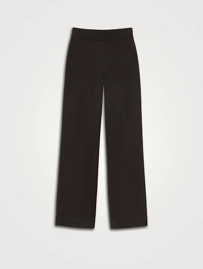 Mercerized Cotton Ribbed Pants