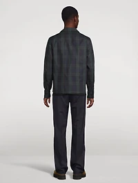 Checked Cotton Gabardine Shirt Jacket