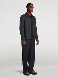 Checked Cotton Gabardine Shirt Jacket