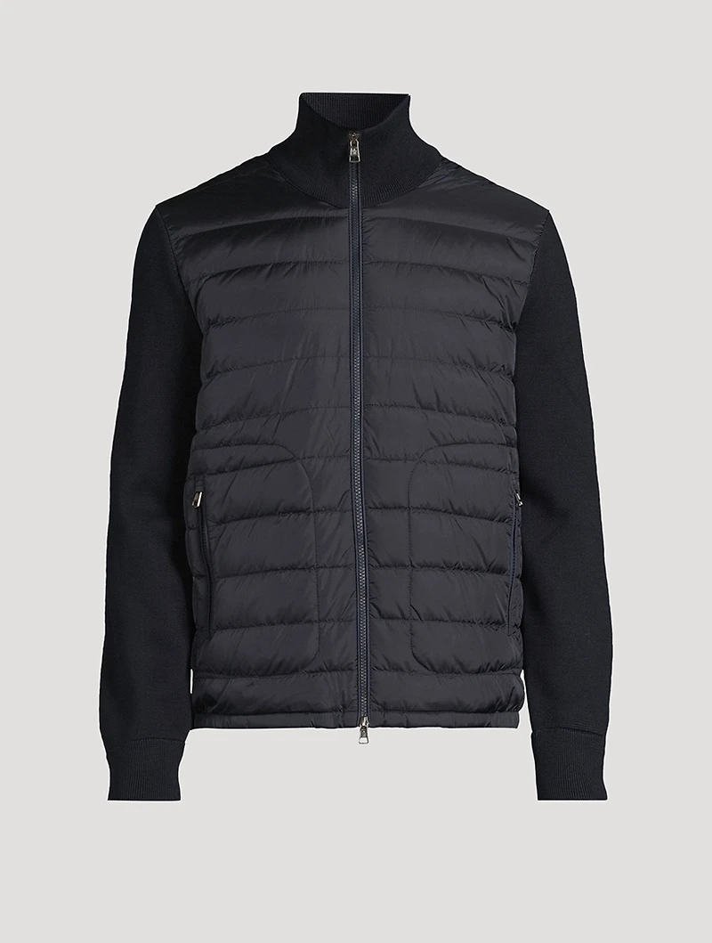 Down-Padded Zip Cardigan