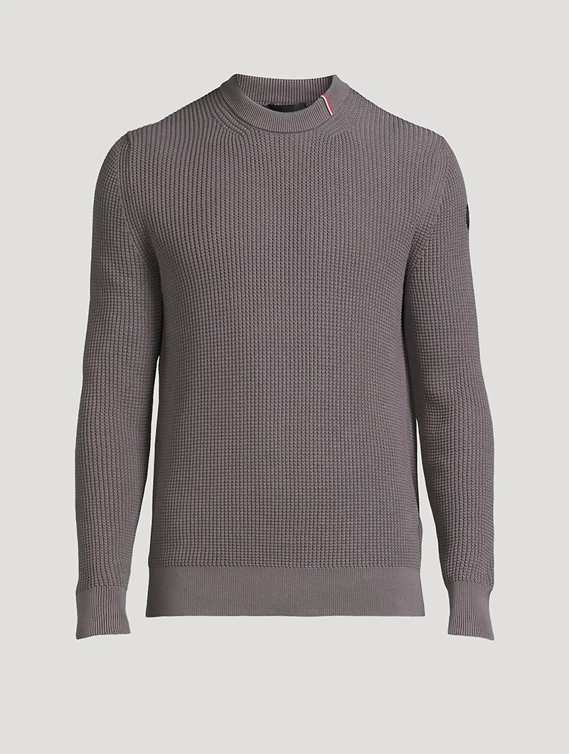 Cotton Waffle Knit Sweatshirt