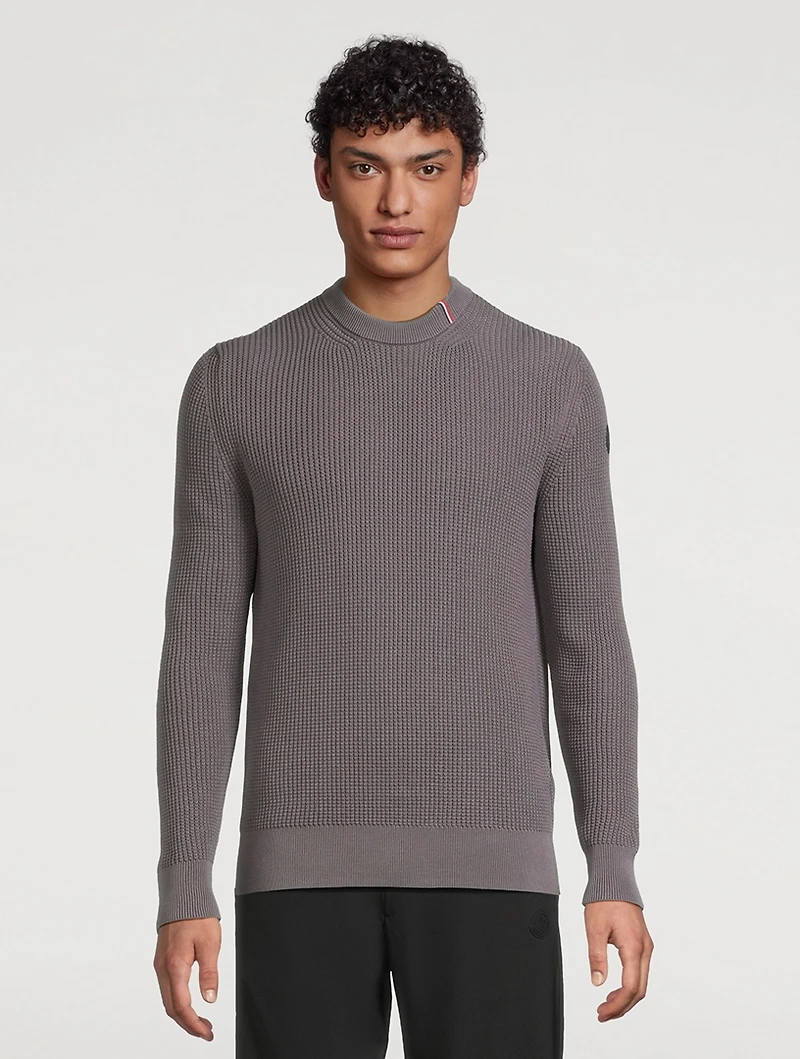 Cotton Waffle Knit Sweatshirt
