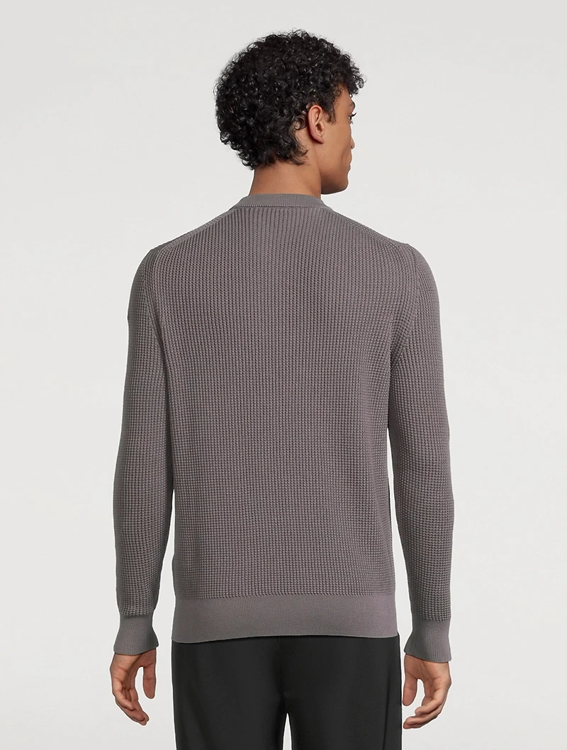 Cotton Waffle Knit Sweatshirt