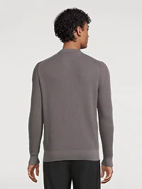 Cotton Waffle Knit Sweatshirt