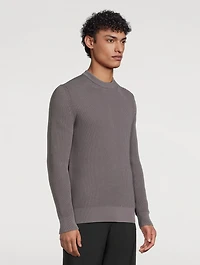 Cotton Waffle Knit Sweatshirt