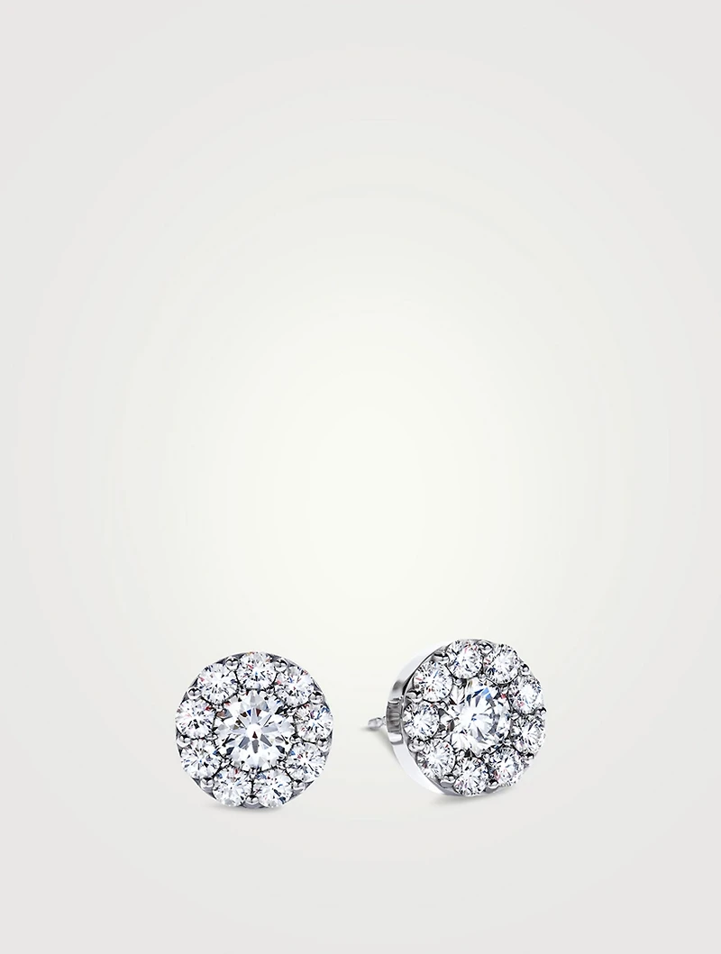 Fulfillment 18K White Gold Round Diamond Earrings