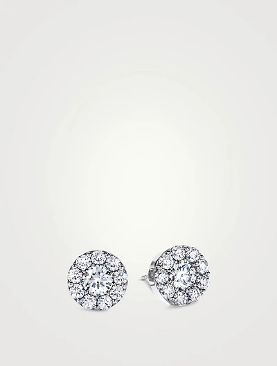 Fulfillment 18K White Gold Round Diamond Earrings