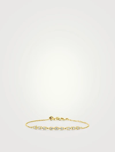 Aerial 18K Gold Dewdrop Bracelet With Diamonds