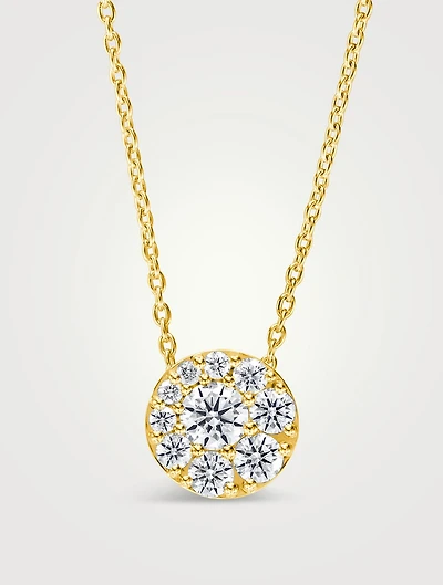 Tessa 18K Gold Diamond Circle Pendant Necklace