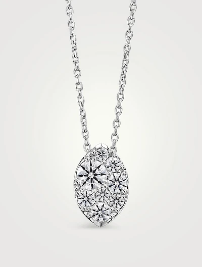 Tessa 18K White Gold Diamond Navette Pendant Necklace