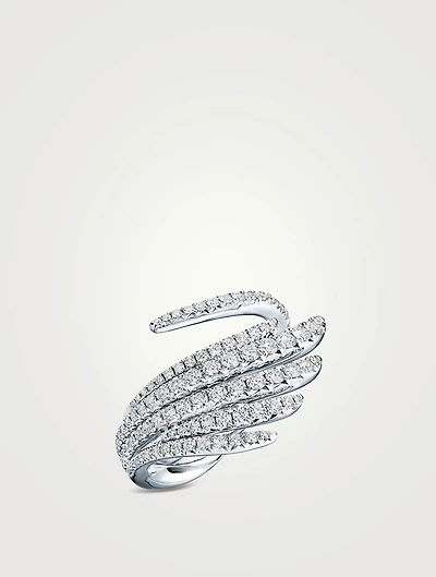 VELA 18K White Gold Cocktail Ring With Diamonds