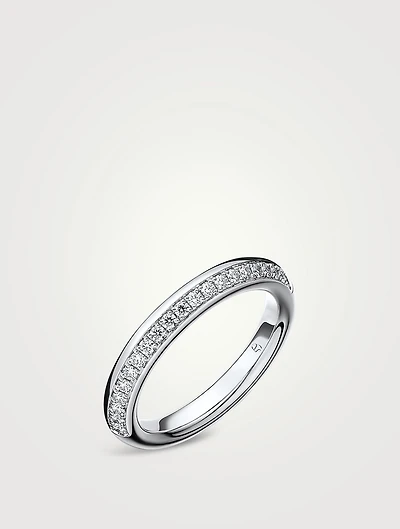 Barre 18K White Gold Pavé Diamond Band