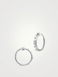 Barre 18K Gold Floating Diamond Hoop Earrings