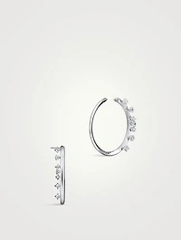 Barre 18K Gold Floating Diamond Hoop Earrings