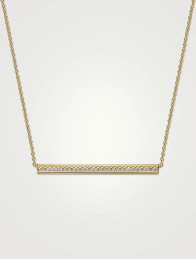 Barre 18K Gold Pavé Pendant Necklace With Diamonds