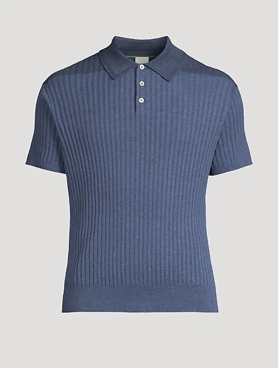Organic Cotton Rib-Knit Polo Shirt