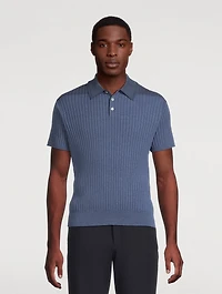 Organic Cotton Rib-Knit Polo Shirt