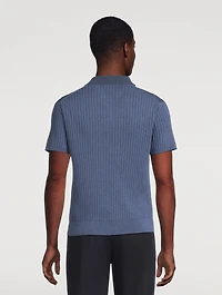 Organic Cotton Rib-Knit Polo Shirt