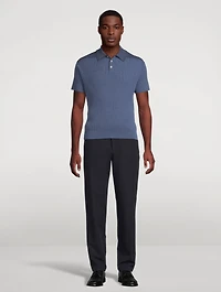 Organic Cotton Rib-Knit Polo Shirt