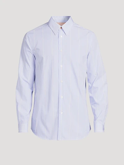Poplin Long-Sleeve Shirt Stripe Print