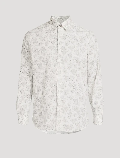 Tailored-Fit Long-Sleeve Shirt Floral Print