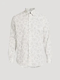 Tailored-Fit Long-Sleeve Shirt Floral Print