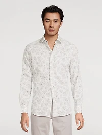 Tailored-Fit Long-Sleeve Shirt Floral Print