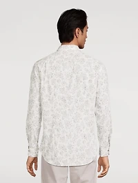 Tailored-Fit Long-Sleeve Shirt Floral Print
