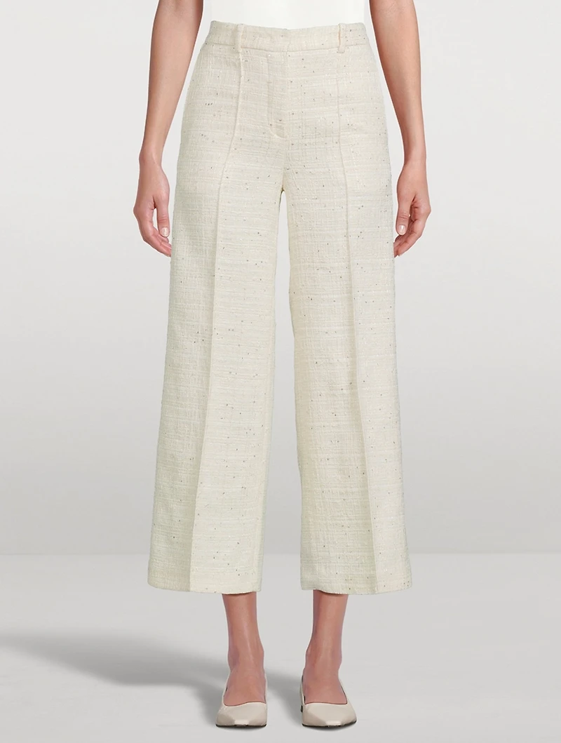Sequin Straight-Leg Pants
