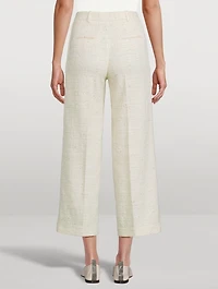 Sequin Straight-Leg Pants