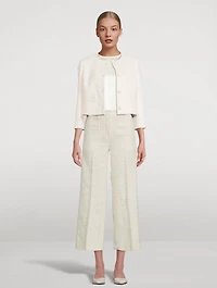 Sequin Straight-Leg Pants