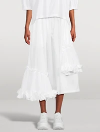 Ruffled Taffeta Midi Skirt