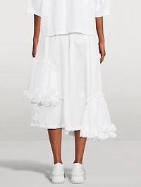Ruffled Taffeta Midi Skirt
