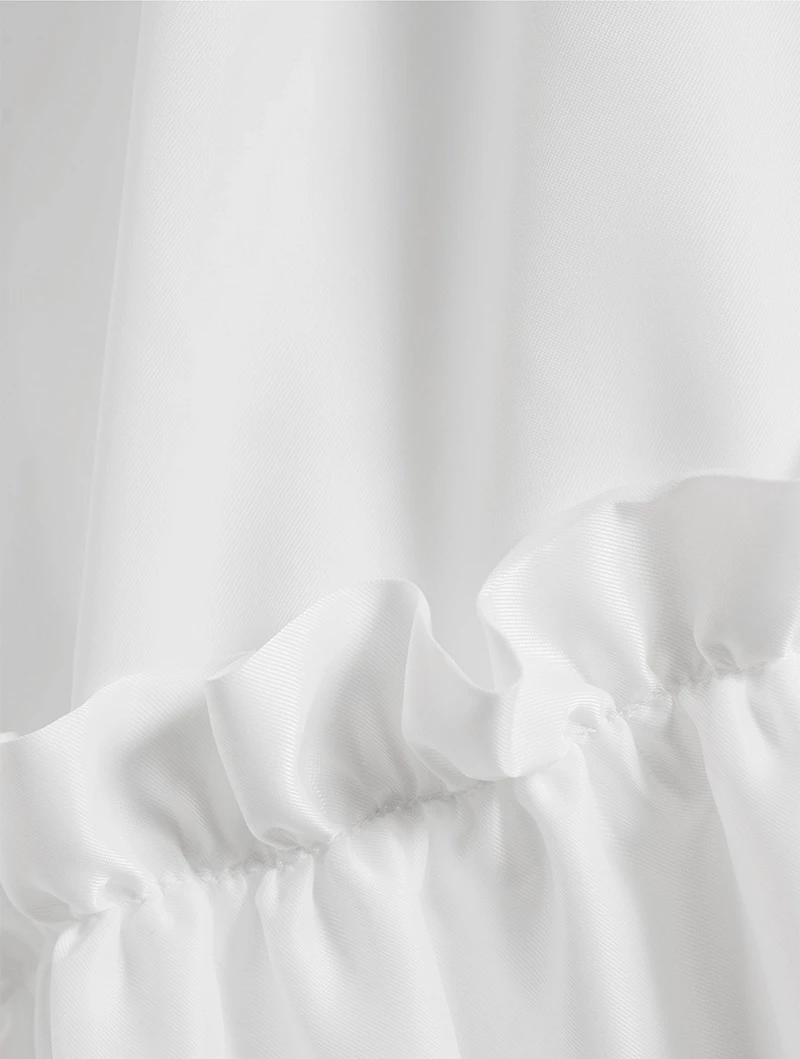 Ruffled Taffeta Midi Skirt