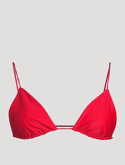 Fine Strap Triangle Bikini Top