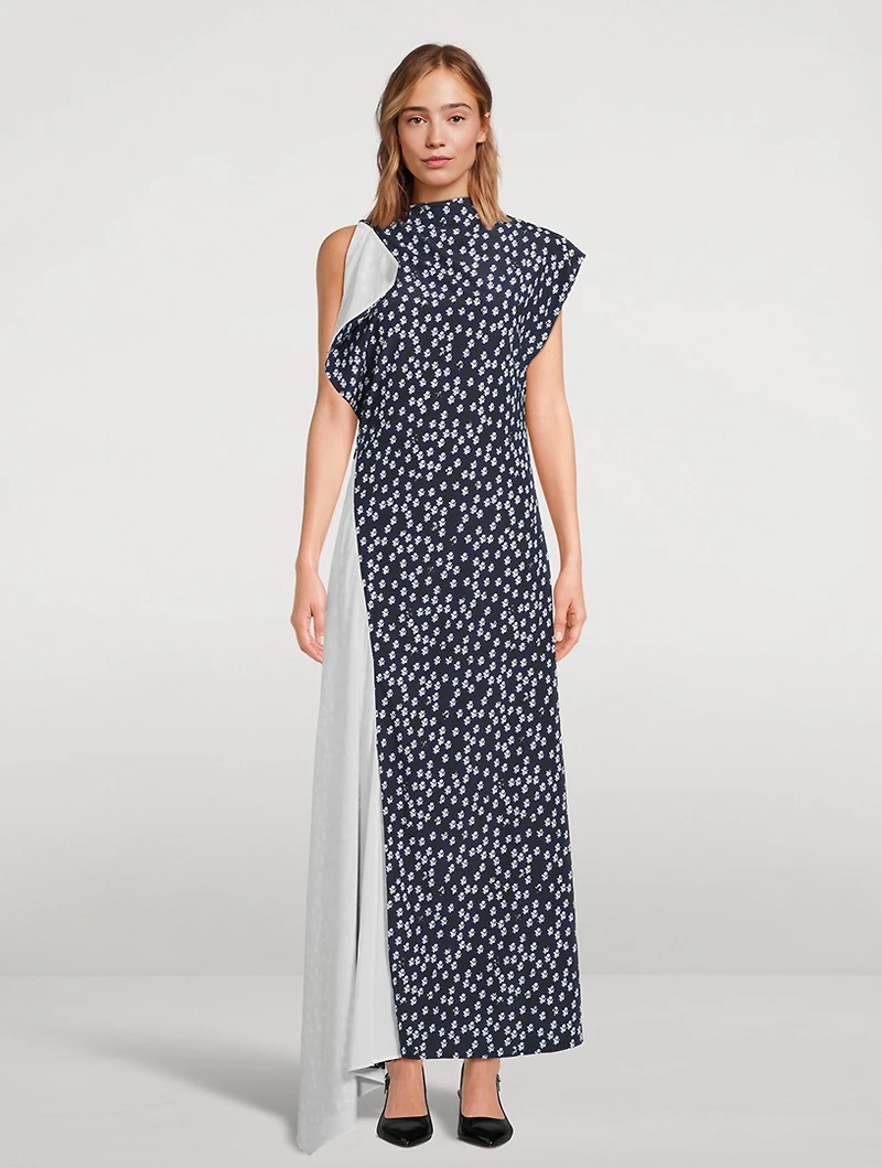Devyn Asymmetric Dress Floral Print