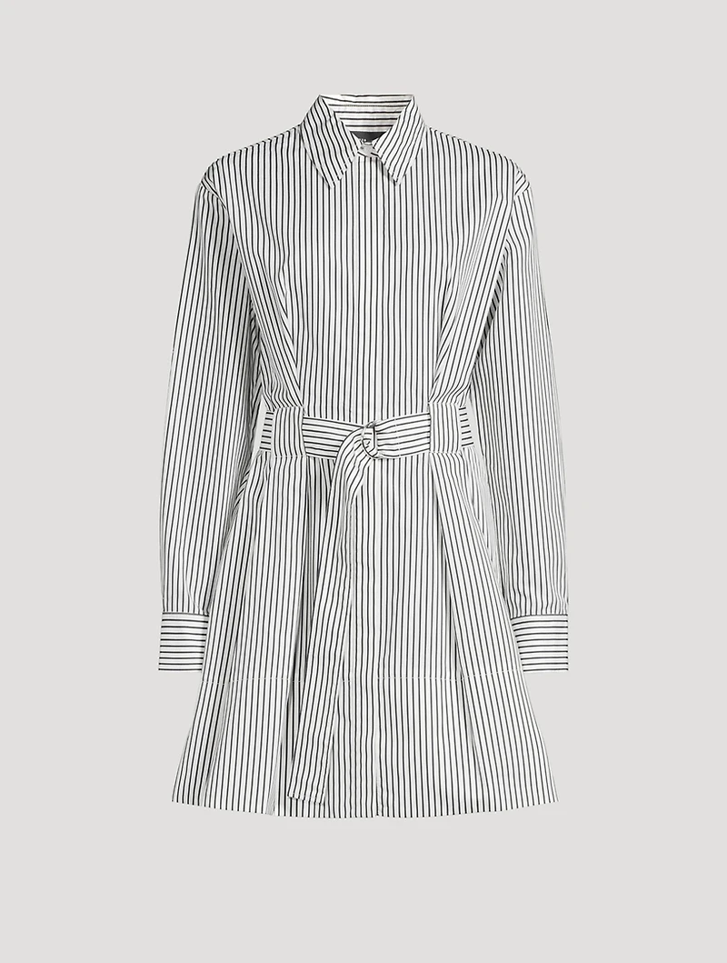 Viola Belted Shirt Dress Stripe Print