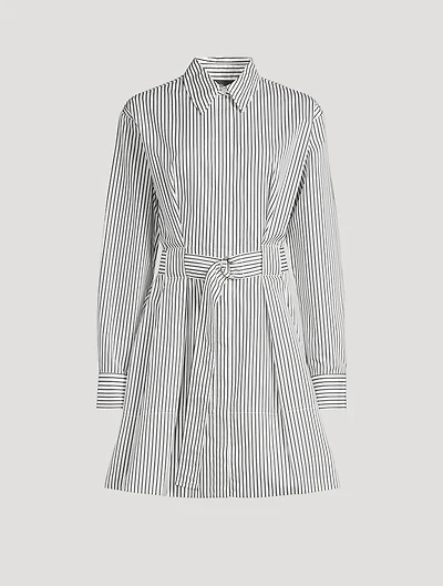 Viola Belted Shirt Dress Stripe Print