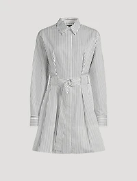 Viola Belted Shirt Dress Stripe Print