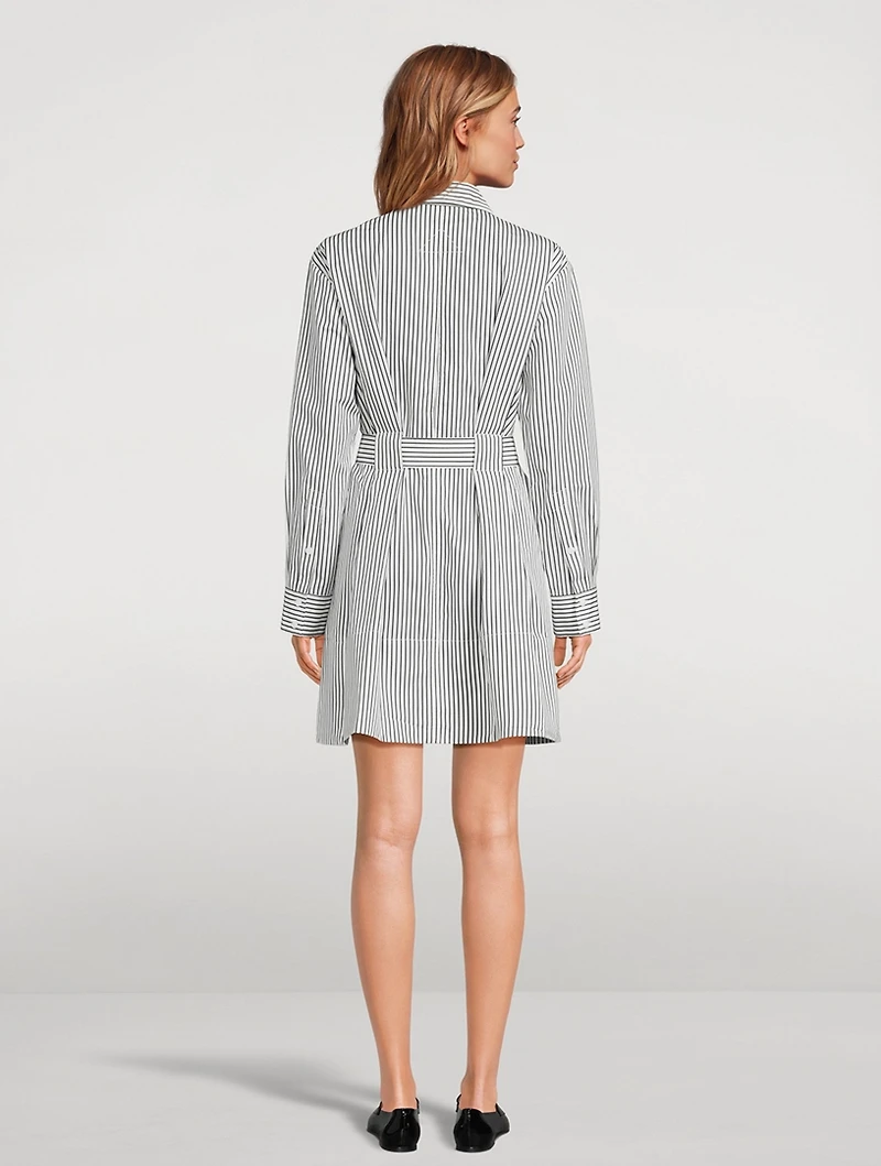 Viola Belted Shirt Dress Stripe Print