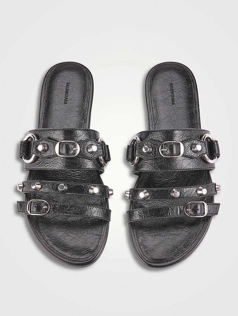 City Leather Slide Sandals