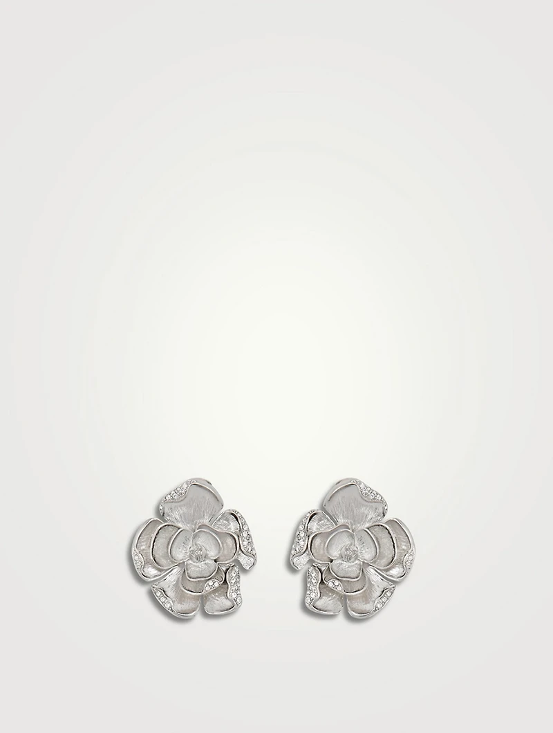 Large Rose Clip-On Earrings
