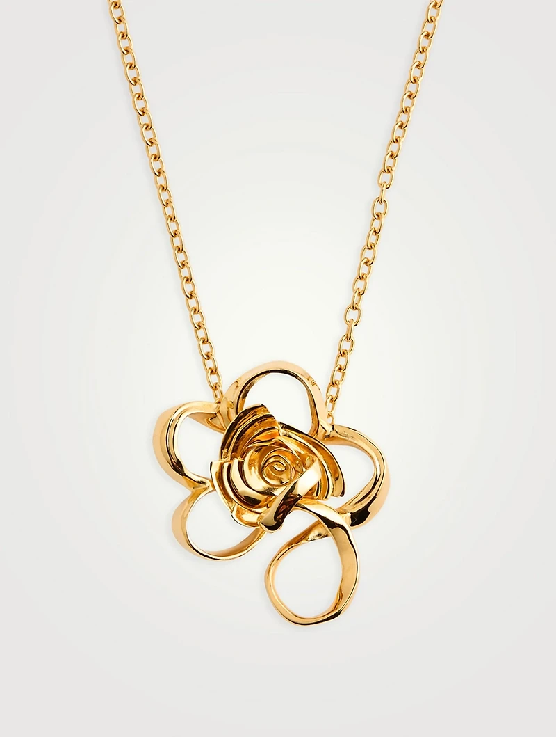 Geometric Rose Pendant Necklace