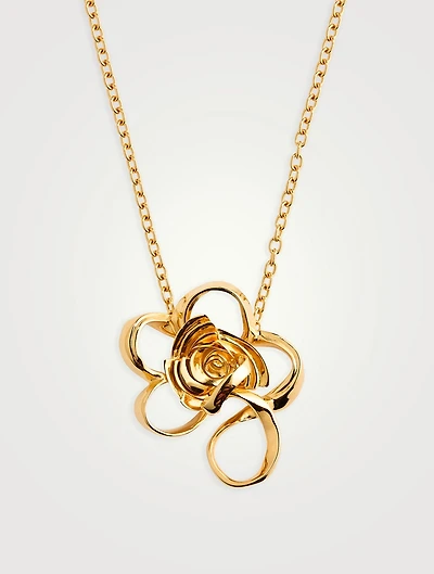 Geometric Rose Pendant Necklace