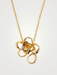 Geometric Rose Pendant Necklace